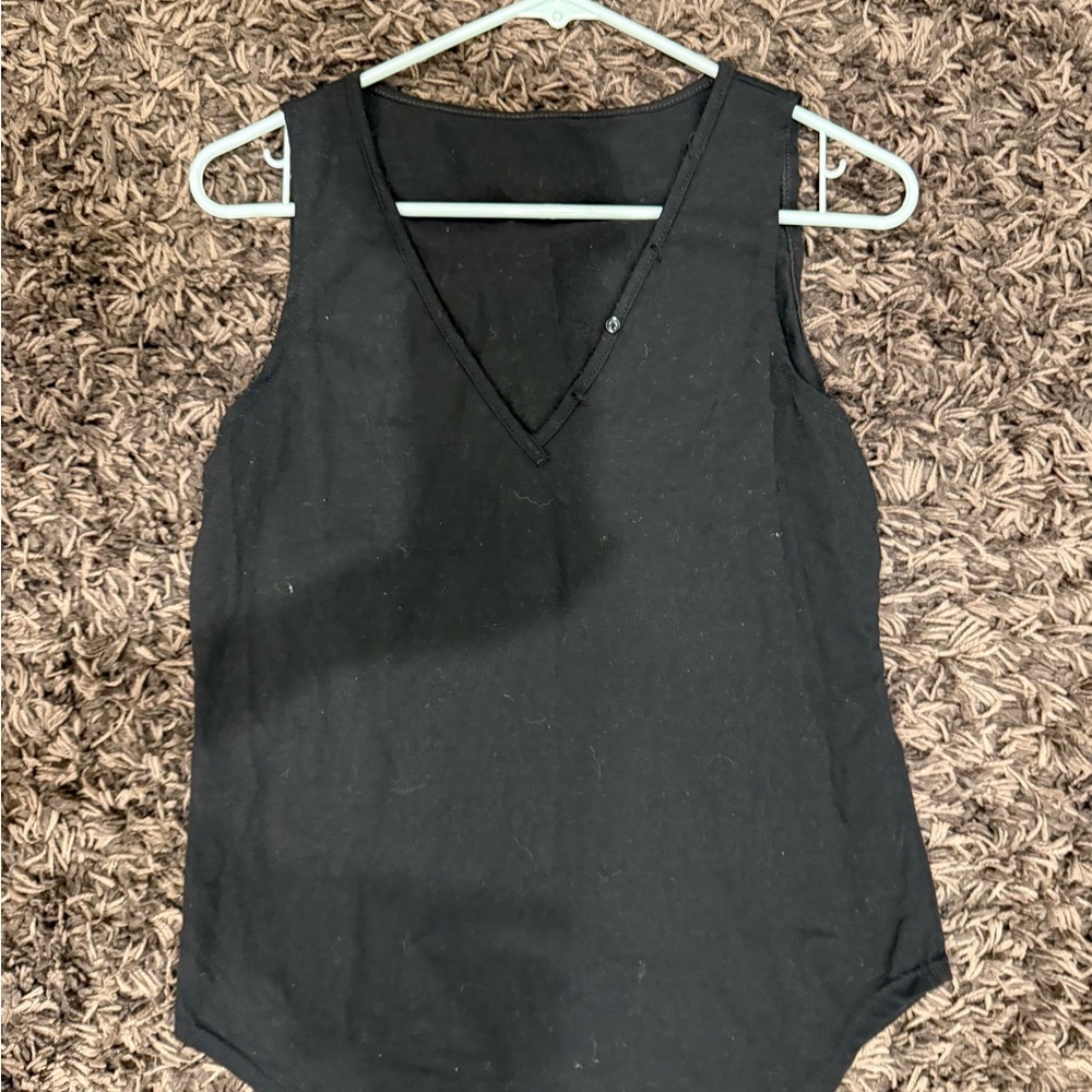 VENUS Black V-Neck Tank Top